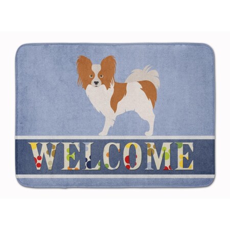 Carolines Treasures Papillon Welcome Machine Washable Memory Foam Mat BB8310RUG